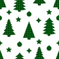 Seamless pattern Christmas trees vector illustration Royalty Free Stock Photo